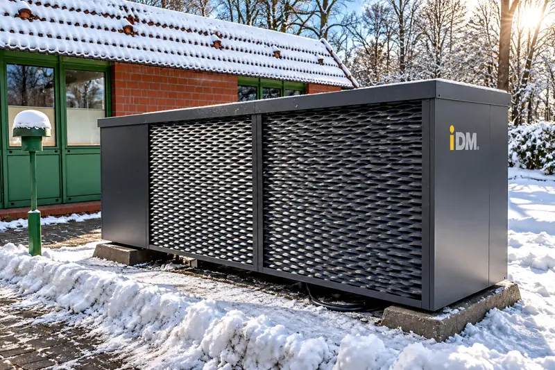 iDM Luft/Wasser-Wärmepumpe mit 50 kW Heizleistung im Winter